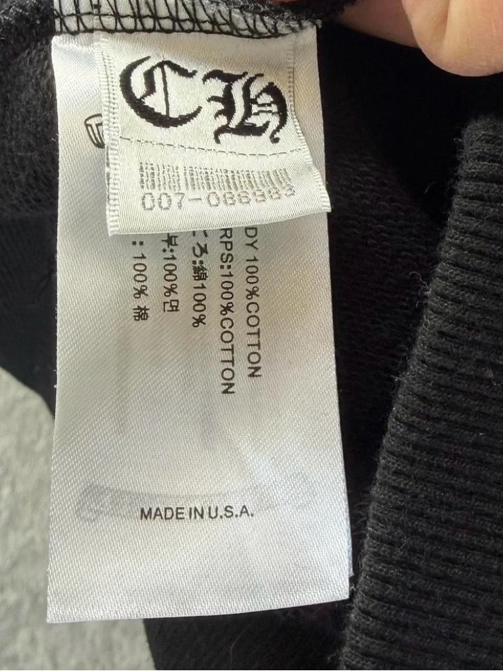 Chrome Hearts Black Stencil Hoodie with Multicolor Logos